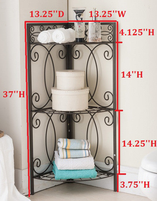 Metal Bathroom Corner Rack Storage Shelves, Bathroom Storage Rack Corner