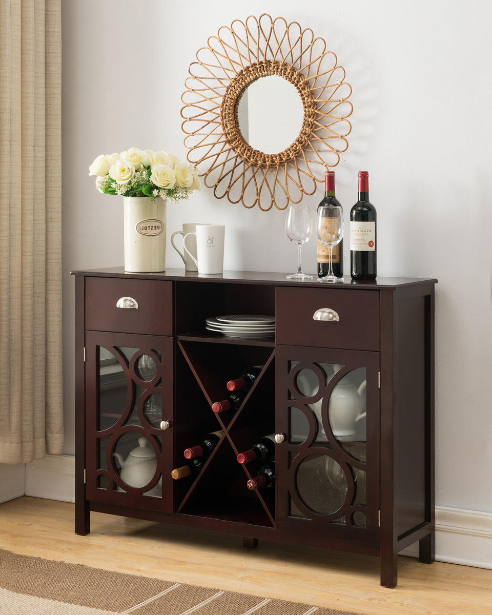 Buffet server sideboard wine deals cabinet console