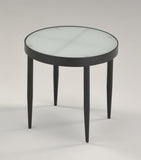 16" 4 Legged Black or Rose Gold Metal & Tempered Glass Top Round Modern End or Bedside Table - Pilaster Designs