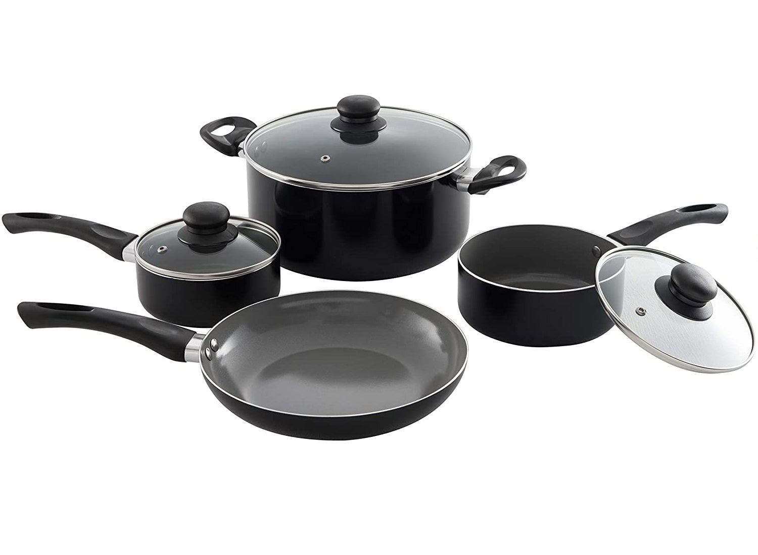 Pots And Pans Set, Aluminum Cookware Set, Nonstick Coating, Fry