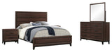 Asheville 5 Piece Bedroom Set, King, Brown Wood